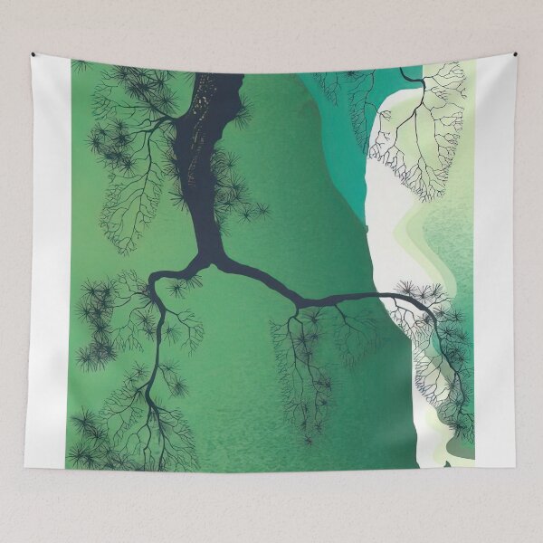 Item preview, Sea cliffs and pine branch designed and sold by EtherShadeArt.