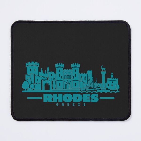 Item preview, Rhodes Greece Line Art Coastline Poster designed and sold by CMYKStudio.