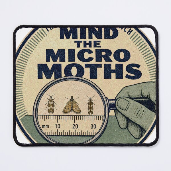 Item preview, Mind the Micro Moths Magnifying Glass Badge Small Moths designed and sold by BoosterShop.