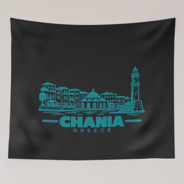 Item preview, Chania Greece Line Art Coastline Poster designed and sold by CMYKStudio.