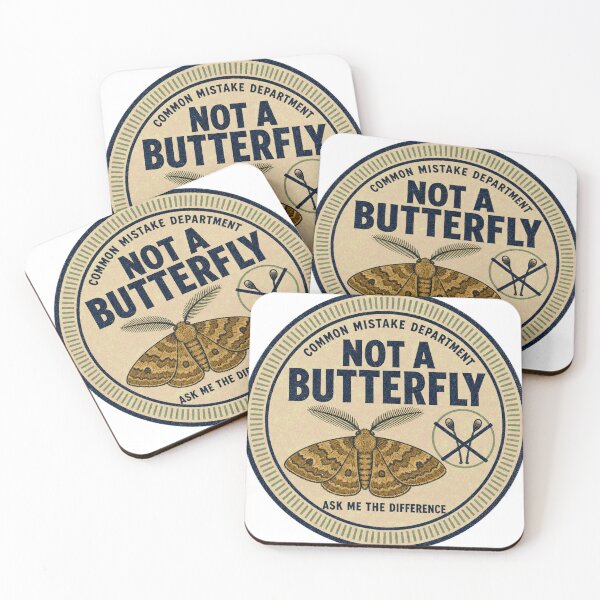 Item preview, Not A Butterfly Funny Night Moth Nerd Badge designed and sold by BoosterShop.