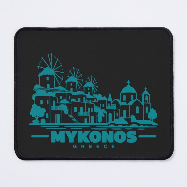 Item preview, Mykonos Greece Line Art Coastline Poster designed and sold by CMYKStudio.