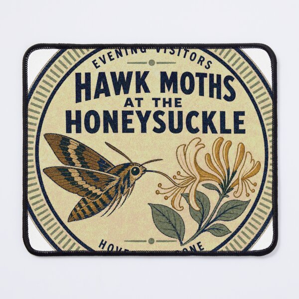 Item preview, Hawk Moths at the Honeysuckle Swamphen Badge designed and sold by BoosterShop.