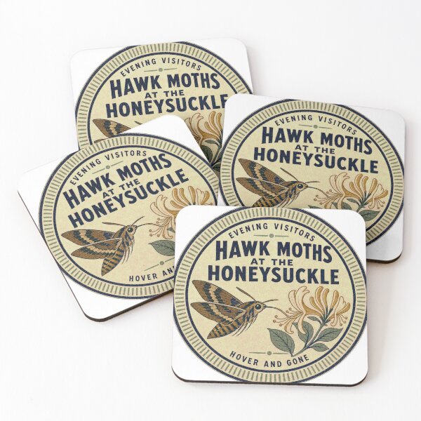 Item preview, Hawk Moths at the Honeysuckle Swamphen Badge designed and sold by BoosterShop.
