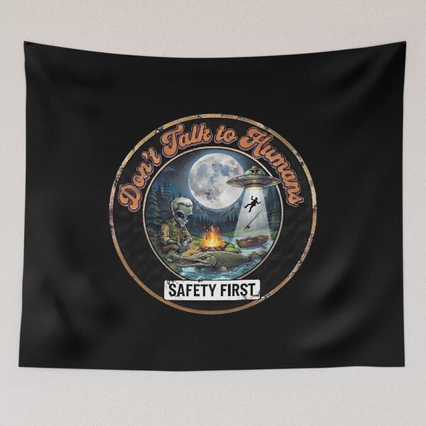 Item preview, Retro Freshwater Monster Fishing Alien Wade River Parody Comic designed and sold by AeroCodeDesigns.