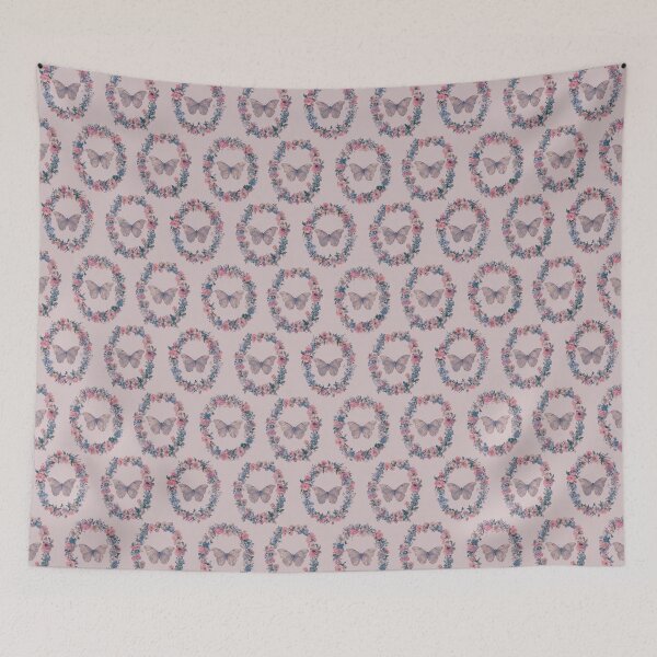 Item preview, Butterfly Floral Wreath - Dusty Mauve designed and sold by Lidra Zehcnas.