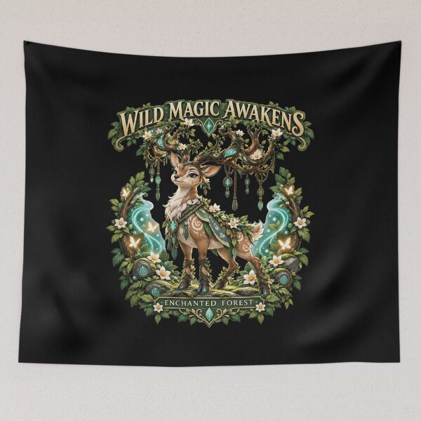 Item preview, Wild Magic Awakens - Enchanted Forest Deer Spirit designed and sold by M. Mamdouh Artworks.