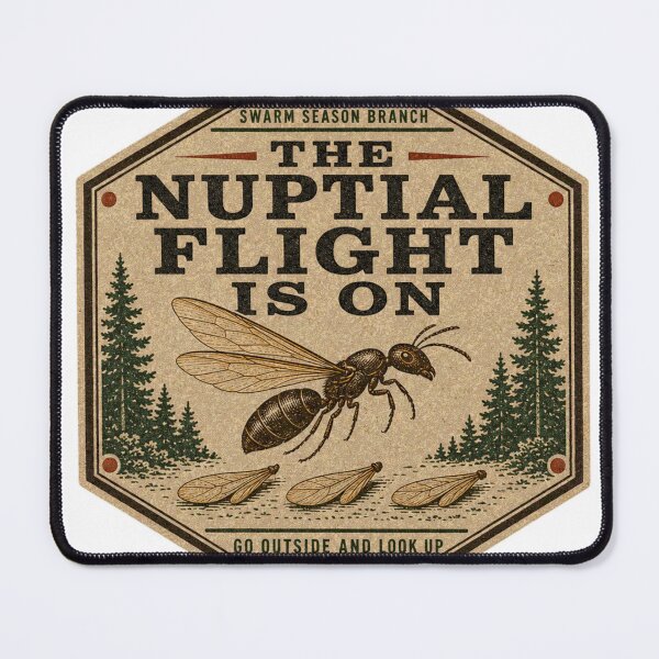 Item preview, The Nuptial Flight Is On Ant Queen Badge designed and sold by BoosterShop.
