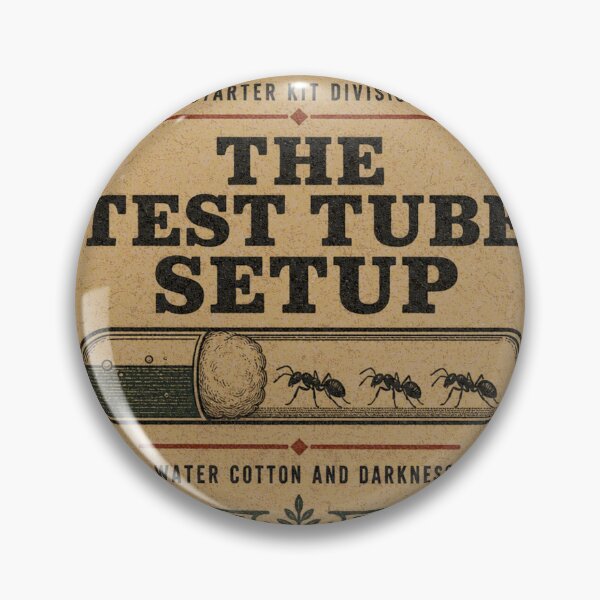 Item preview, The Test Tube Setup Ant Keeping Starter Badge designed and sold by BoosterShop.