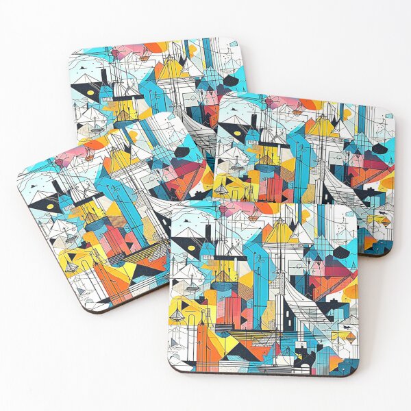 Item preview, Geometric Modern Urban Architecture Art of Abstract Colorful Futurist Cubist Metropolis. designed and sold by Giulivo Store Graphic.