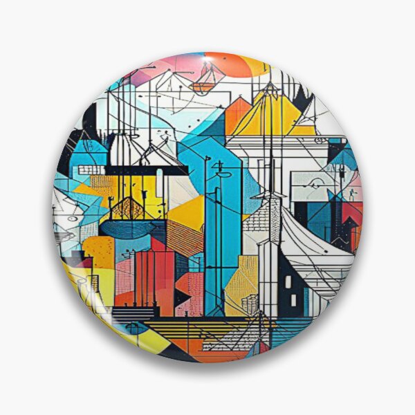 Item preview, Geometric Modern Urban Architecture Art of Abstract Colorful Futurist Cubist Metropolis. designed and sold by Giulivo Store Graphic.