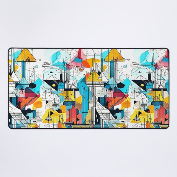 Item preview, Geometric Modern Urban Architecture Art of Abstract Colorful Futurist Cubist Metropolis. designed and sold by Giulivo Store Graphic.