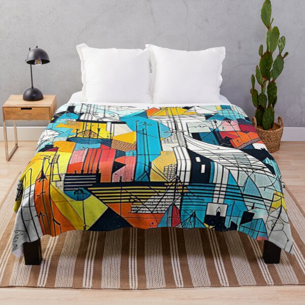 Item preview, Geometric Modern Urban Architecture Art of Abstract Colorful Futurist Cubist Metropolis. designed and sold by Giulivo Store Graphic.