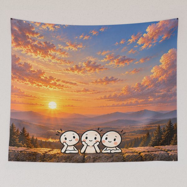 Item preview, Cute Friends Watching Sunset designed and sold by Qenlo.
