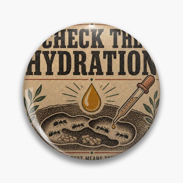 Item preview, Check the Hydration Ant Nest Care Badge designed and sold by BoosterShop.