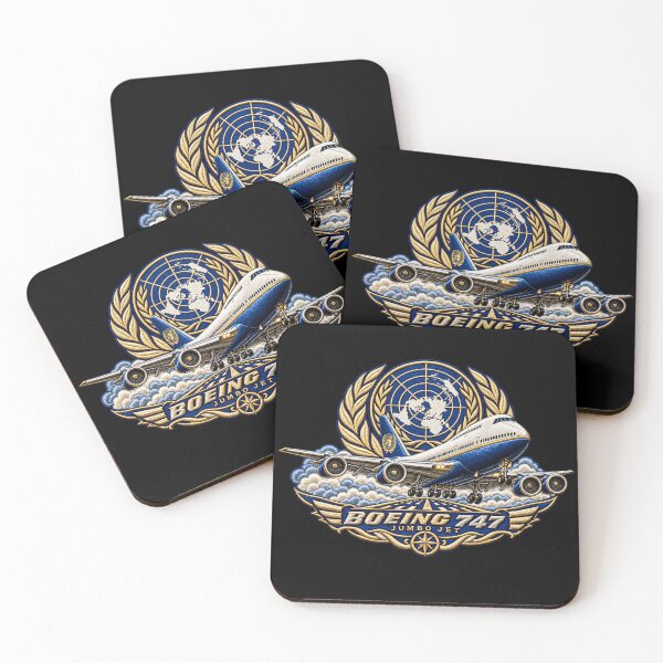 Item preview, Boeing 747 Jumbo Jet Embroidered Aviation Crest with United Nations Globe designed and sold by Emoji Emblems.