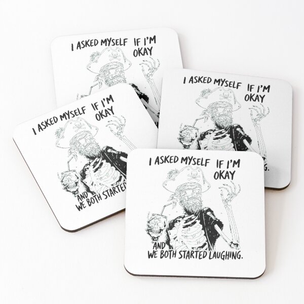 Item preview,  I Asked Myself If I'm Okay Skeleton Pirate | Funny Dark Humor Mental Health designed and sold by inkfluenceart.