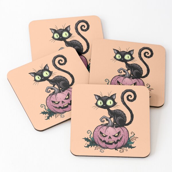 Item preview, Cute Black Cat on Pink Pumpkin Halloween Design – Spooky Cute Pastel Jack O Lantern designed and sold by Heaton-B-Design.