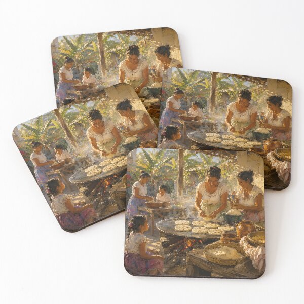 Artikelvorschau, Traditional Latin American Tortilla Making Family Scene entworfen und verkauft von GutyzDesignsES.