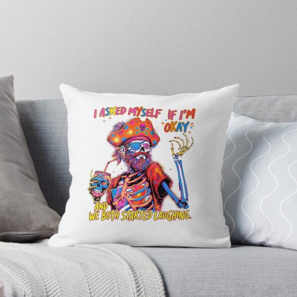 Item preview,  I Asked Myself If I'm Okay Skeleton Pirate | Funny Dark Humor Mental Health designed and sold by inkfluenceart.