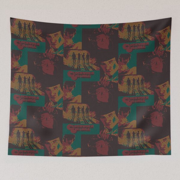 Item preview, A Clockwork Orange (and Turquois and Red) Fan Pop- Art Collage designed and sold by Cathedral of Curiosity.