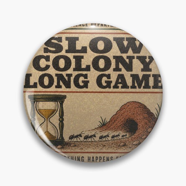 Item preview, Slow Colony Long Game Patience Badge Ants designed and sold by BoosterShop.