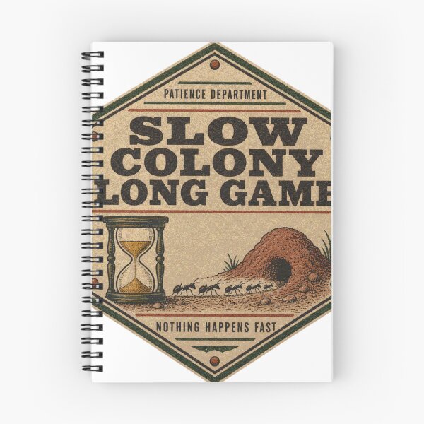 Item preview, Slow Colony Long Game Patience Badge Ants designed and sold by BoosterShop.