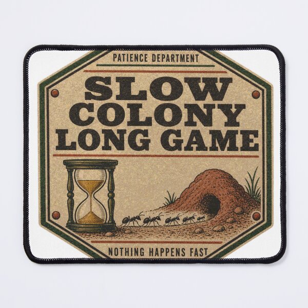 Item preview, Slow Colony Long Game Patience Badge Ants designed and sold by BoosterShop.
