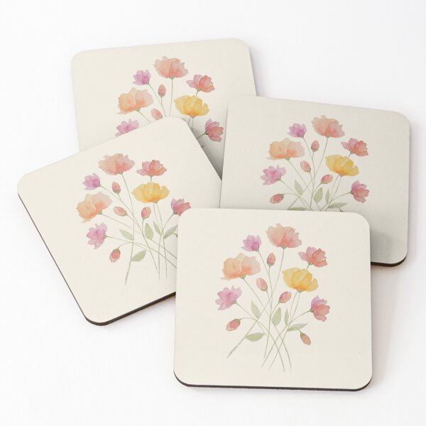 Item preview, Wildflowers in watercolor - Botanical floral mural art designed and sold by SuperMama1973.