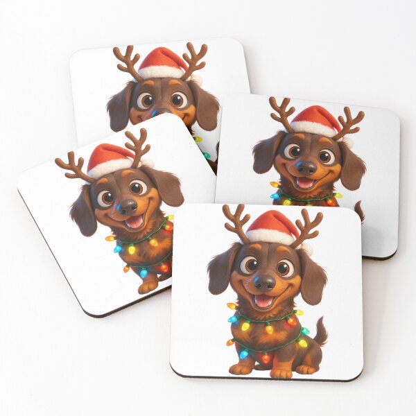 Item preview, Dachshund Christmas Reindeer designed and sold by Sillytoe.
