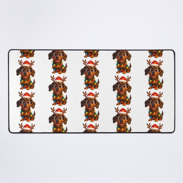 Item preview, Dachshund Christmas Reindeer designed and sold by Sillytoe.