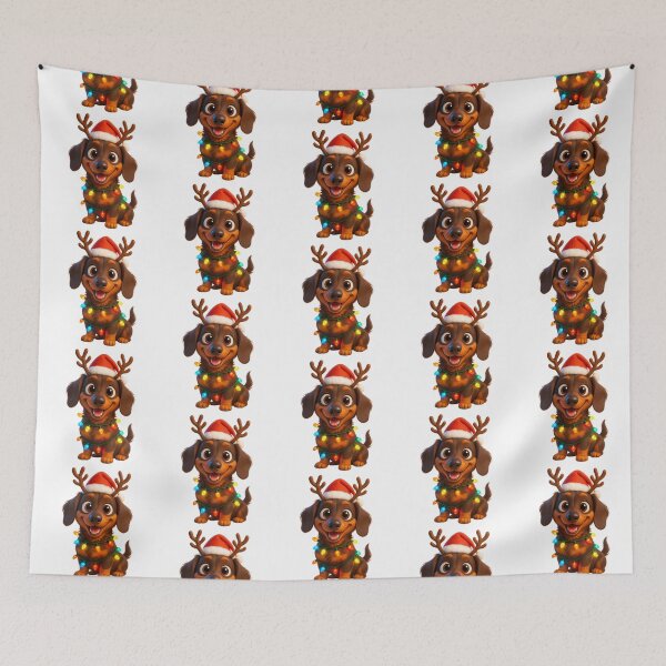 Item preview, Dachshund Christmas Reindeer designed and sold by Sillytoe.