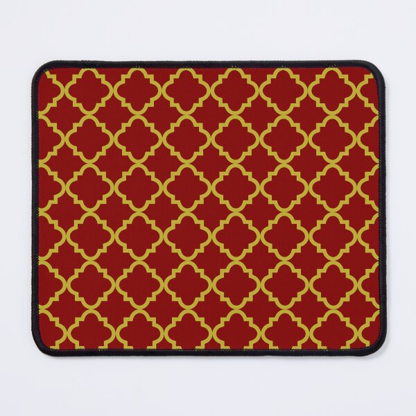 Item preview, Moroccan Mosaic Pattern - Vibrant Dark Red Golden Geometric designed and sold by DEC02.