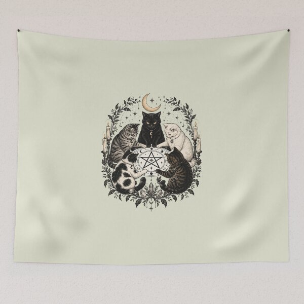 Item preview, Vintage Midnight Cat Coven Halloween designed and sold by HokutoKaiStore.