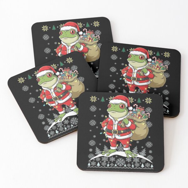 Item preview, Cute Santa Frog Carrying a Sack of Christmas Gifts designed and sold by MiALopezArt.