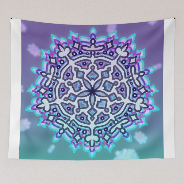 Item preview, Pastel Cyber Glitch Geometric Mandala Pattern designed and sold by Neon-Mirage.