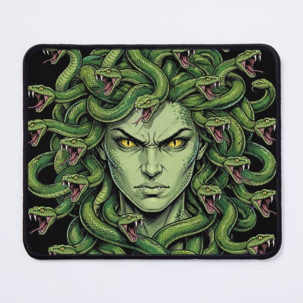 Item preview, fierce gorgon medusa, green snakes, mythological monster, greek mythology, comics, dark fantasy designed and sold by Danh Style.