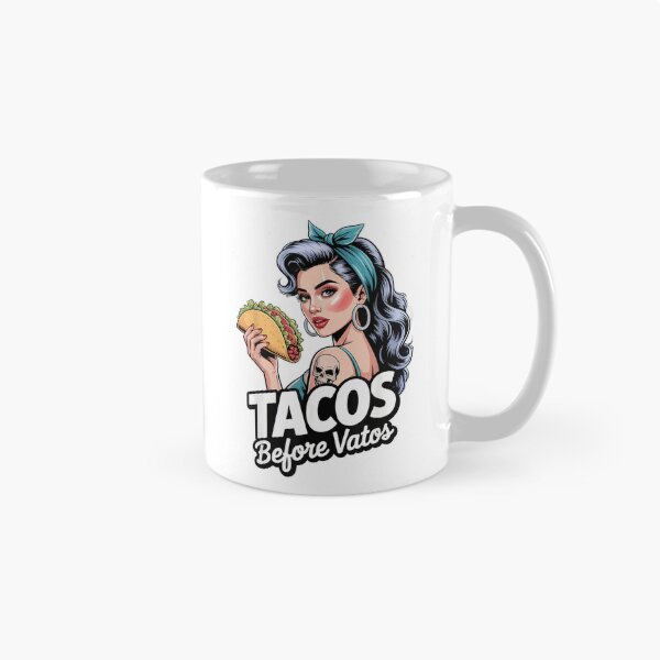 Item preview, Tacos Before Vatos Funny Latina Girl Outfit for Women T-Shirt designed and sold by FandMdesign.
