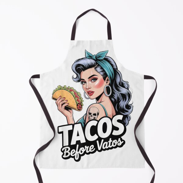 Item preview, Tacos Before Vatos Funny Latina Girl Outfit for Women T-Shirt designed and sold by FandMdesign.