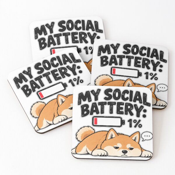 Item preview, My Social Battery 1% – Funny Shiba Inu Introvert Dog designed and sold by Foldbloom.