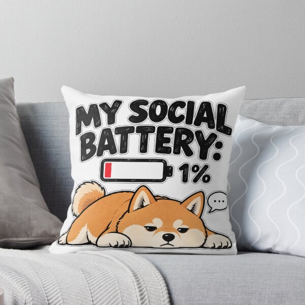 Item preview, My Social Battery 1% – Funny Shiba Inu Introvert Dog designed and sold by Foldbloom.