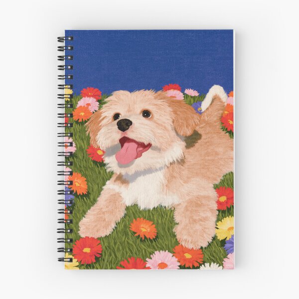 Item preview, Happy Fluffy Puppy in Flower Meadow designed and sold by The Painted Tail.