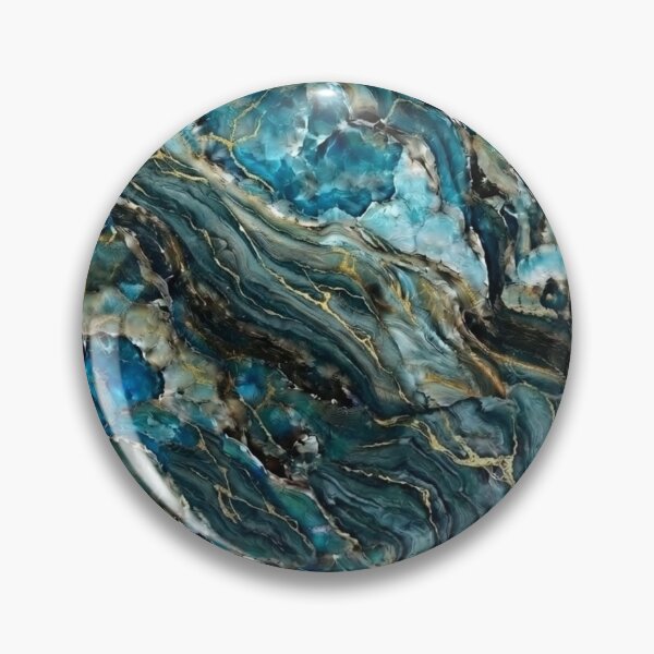 Item preview, Blue Turquoise and Gold Vein Agate Abstract designed and sold by KingsArtworx 2.