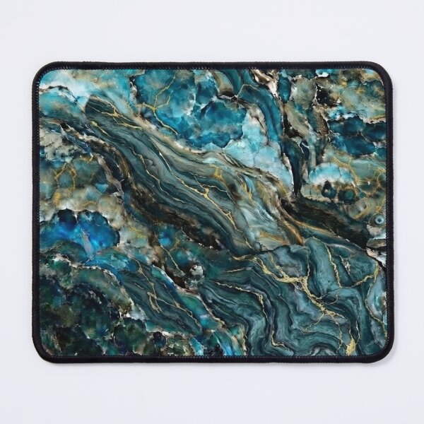 Item preview, Blue Turquoise and Gold Vein Agate Abstract designed and sold by KingsArtworx 2.