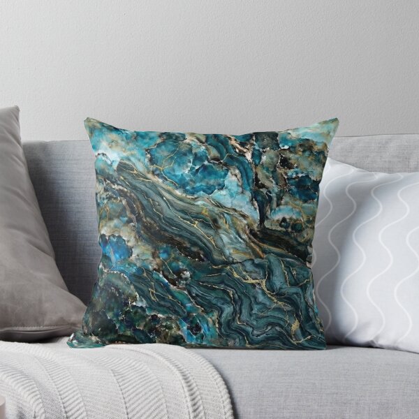 Item preview, Blue Turquoise and Gold Vein Agate Abstract designed and sold by KingsArtworx 2.