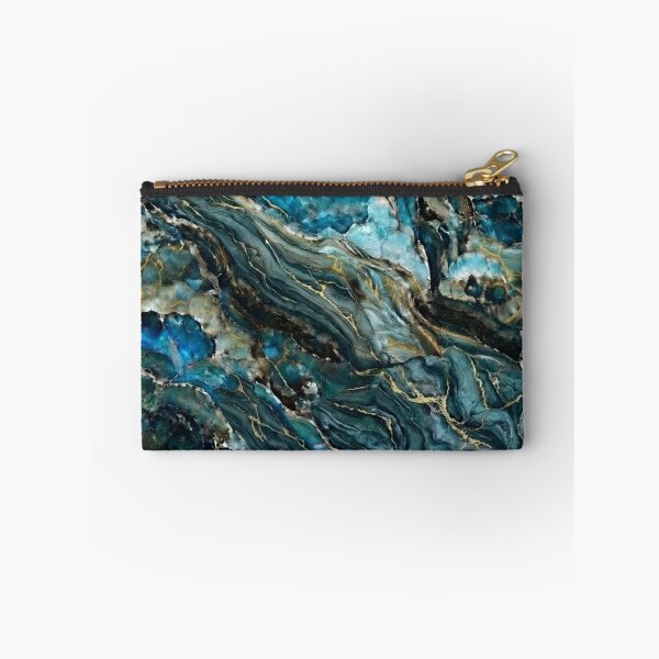 Item preview, Blue Turquoise and Gold Vein Agate Abstract designed and sold by KingsArtworx 2.