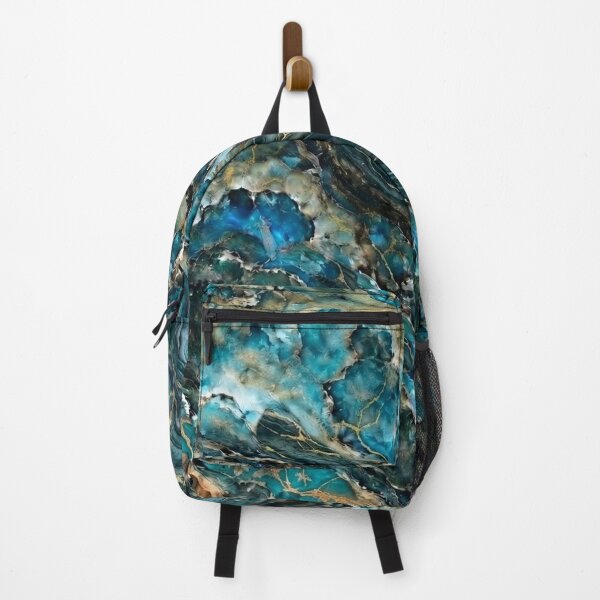 Item preview, Blue Turquoise and Gold Vein Agate Abstract designed and sold by KingsArtworx 2.