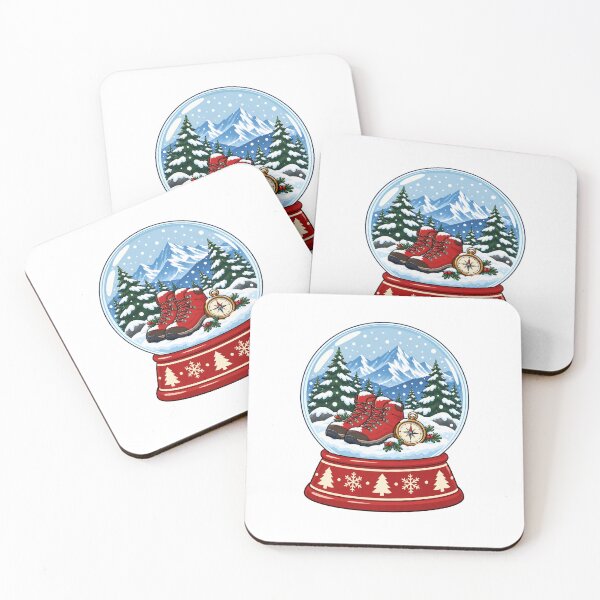 Item preview, Winter Hiking Boots in a Mountain Snow Globe designed and sold by skyartdesign.