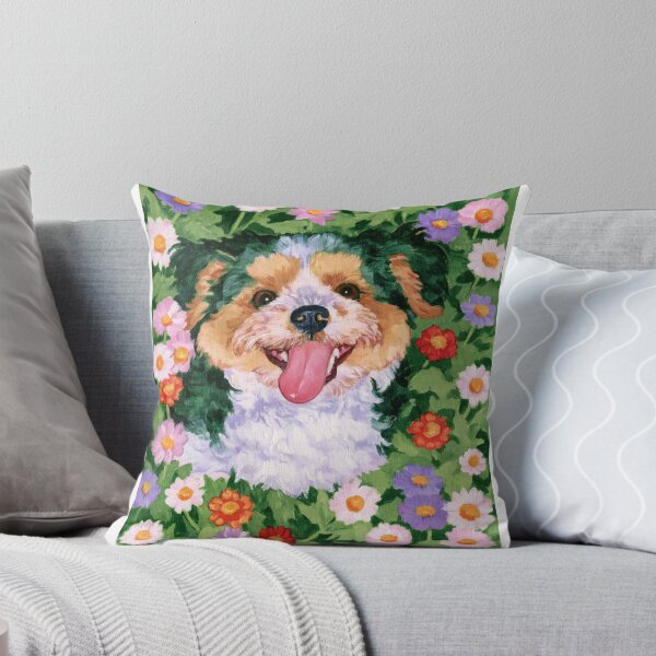 Item preview, Cute Fluffy Puppy Playing in Grass designed and sold by The Painted Tail.