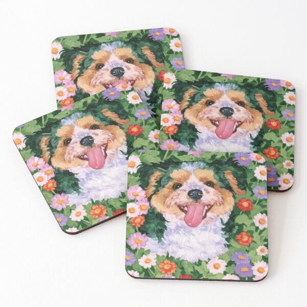 Item preview, Cute Fluffy Puppy Playing in Grass designed and sold by The Painted Tail.